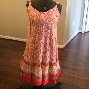 Orange and cream sun dress.